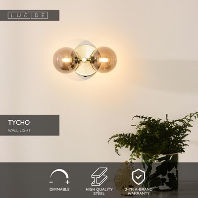 Lucide TYCHO - Wall light - 2xG9 - Matt Gold / Brass